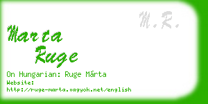 marta ruge business card