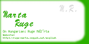 marta ruge business card